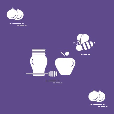 Apple Rosh Hashanah, nar, arı bal. Geleneksel J