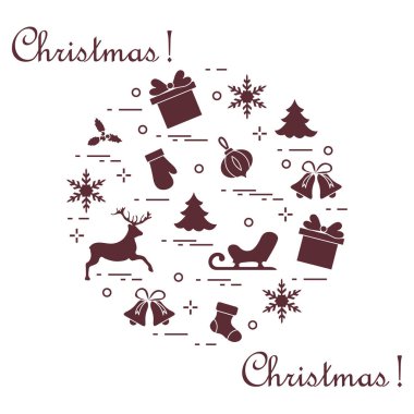 Yeni yıl ile Noel simgeleri Herkesdaire oluşturacak şekilde düzenlenmiştir. Kış elem