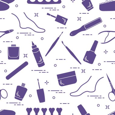 Manikür ve pedikür araçları ve ürünleri güzellik için desen bir