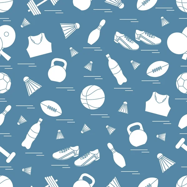 Spor konulu seamless modeli. Vektör çizim spor
