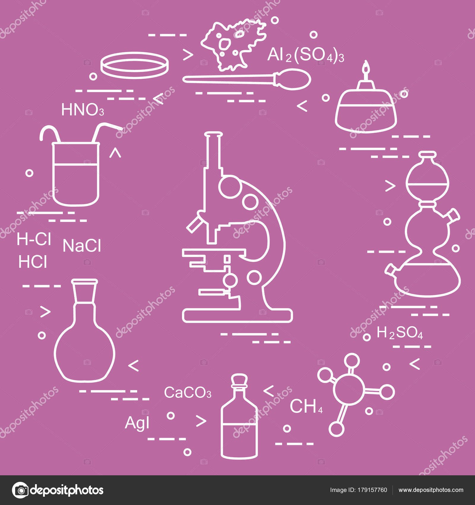 Chemistry scientific, education elements. Stock Vector Image by