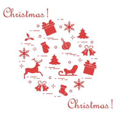 Yeni yıl ile Noel simgeleri Herkesdaire oluşturacak şekilde düzenlenmiştir. Kış elem