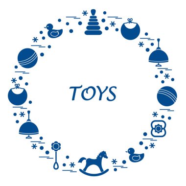 Vektör çizim çocuklar bir daire içinde düzenlenmiş elemanları: whirligi