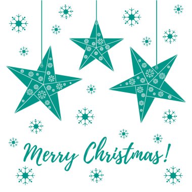 Vektör çizim kar taneleri ve üç yıldız origami ile kat