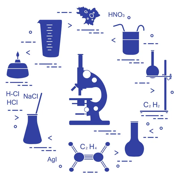 Química científica, elementos educativos . — Vector de stock