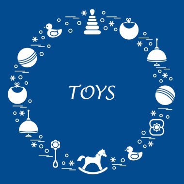 Vektör çizim çocuklar bir daire içinde düzenlenmiş elemanları: whirligi