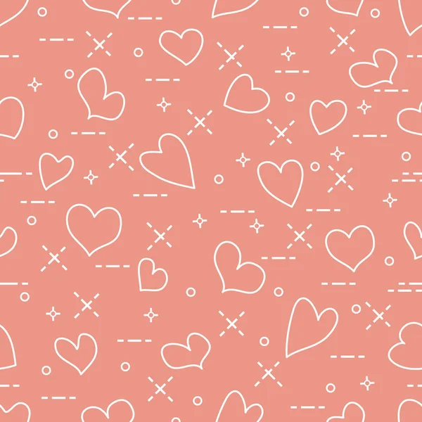 마음으로 귀여운 완벽 한 패턴입니다. 발렌타인 — 스톡 벡터