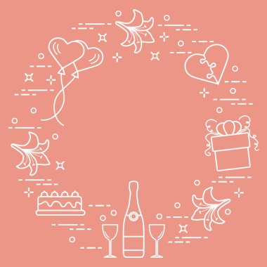 Sevgililer günü: hediye, Balonlar, pasta, kalp, lily