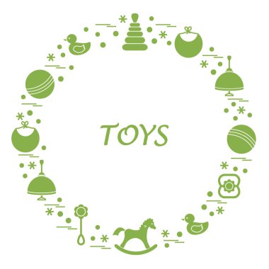 Vektör çizim çocuklar bir daire içinde düzenlenmiş elemanları: whirligi