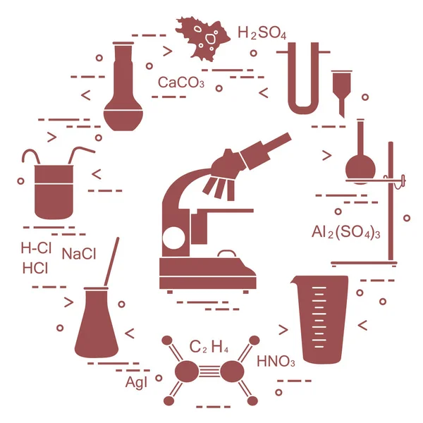 Química científica, elementos educativos . — Archivo Imágenes Vectoriales