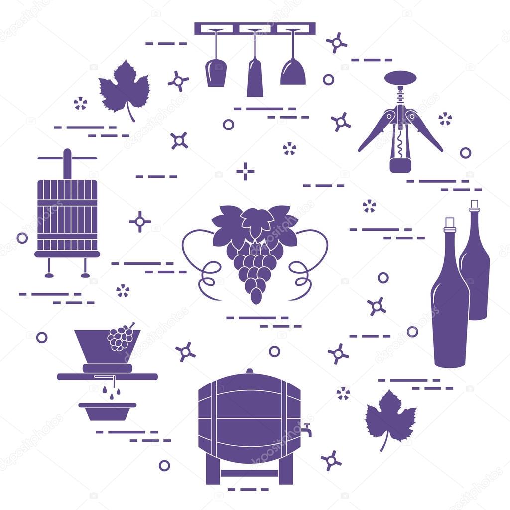Winemaking: the production and storage of wine. Culture of drink