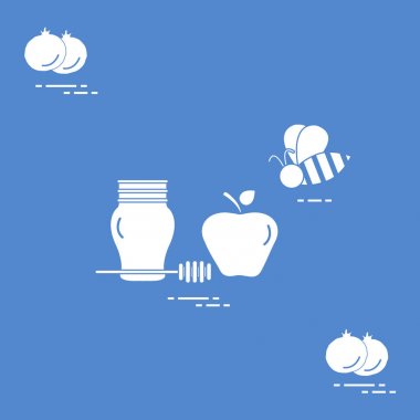 Apple Rosh Hashanah, nar, arı bal. Geleneksel J