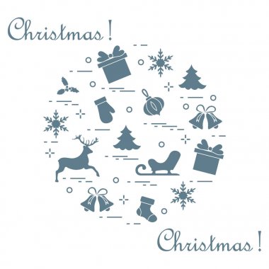 Yeni yıl ile Noel simgeleri Herkesdaire oluşturacak şekilde düzenlenmiştir. Kış elem