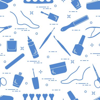 Manikür ve pedikür araçları ve ürünleri güzellik için desen bir