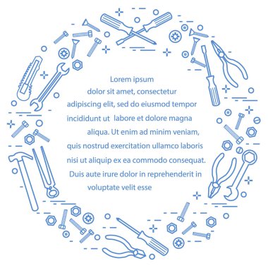 Yapı, inşaat ve ev onarım için çeşitli araçlar.
