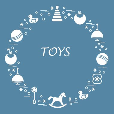 Vektör çizim çocuklar bir daire içinde düzenlenmiş elemanları: whirligi