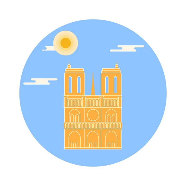 Famosa catedral de París. Símbolo y punto de referencia . — Vector de stock