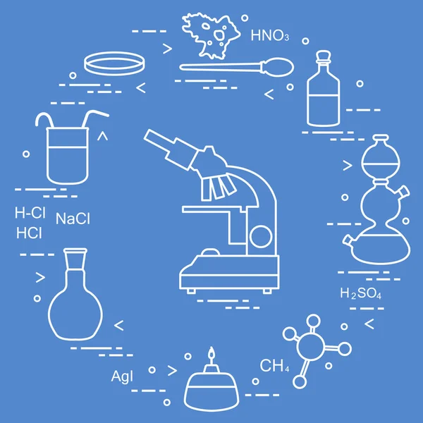 Chemistry scientific, education elements. — Stock Vector