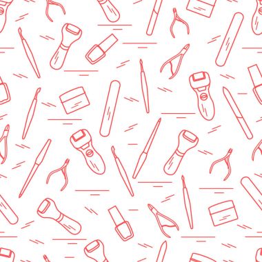 Manikür ve pedikür için çeşitli araçlar ile Seamless modeli. P