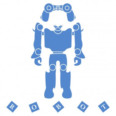 Çocuklar için oyuncaklar: robot, uzaktan kumanda, küpleri.
