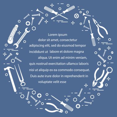 Yapı, inşaat ve ev onarım için çeşitli araçlar.