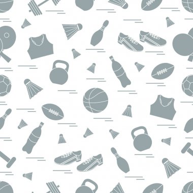 Spor konulu seamless modeli. Vektör çizim spor