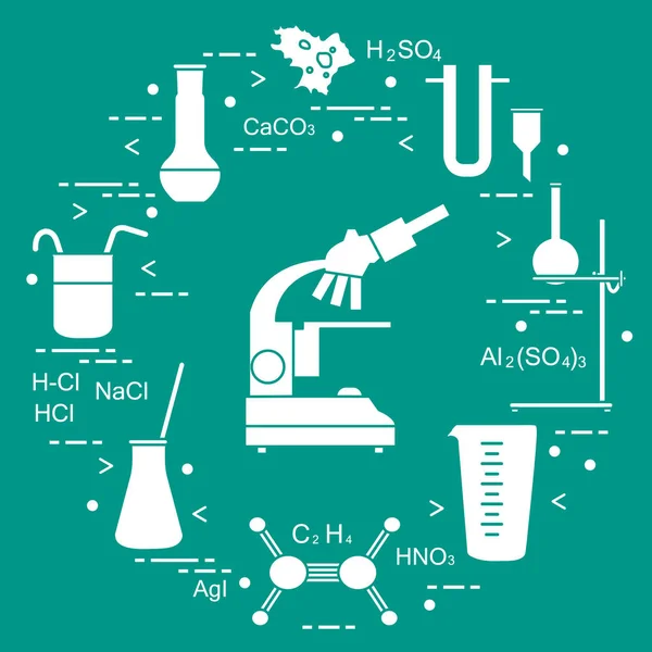 Chemiewissenschaftliche, pädagogische Elemente. — Stockvektor