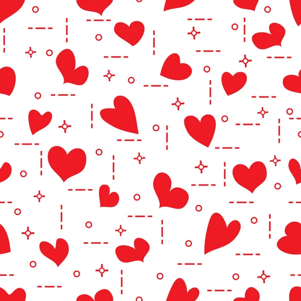 마음으로 귀여운 완벽 한 패턴입니다. 발렌타인 — 스톡 벡터