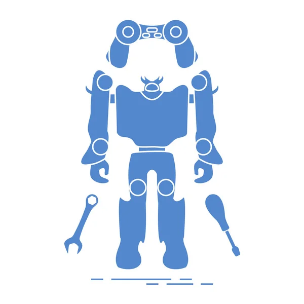 Toys: robot, console, spanner, screwdriver. — Stock Vector