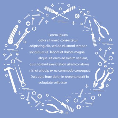 Yapı, inşaat ve ev onarım için çeşitli araçlar.