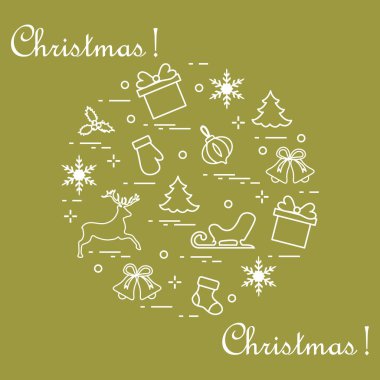 Yeni yıl ile Noel simgeleri Herkesdaire oluşturacak şekilde düzenlenmiştir. Kış elem