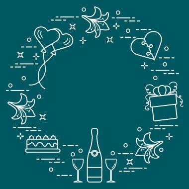 Sevgililer günü: hediye, Balonlar, pasta, kalp, lily