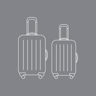 Bavul seyahat için vektör Illustration. Yaz saati, tatil. Başlık sayfası, poster veya baskı için tasarım.