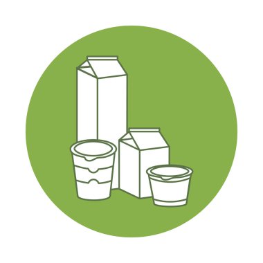 Farklı süt ürünleri. Başlık sayfası, poster veya baskı için tasarım.