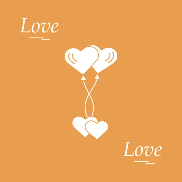 Lindo Vector Ilustración Los Símbolos Amor Corazón Globos Aire Icono — Archivo Imágenes Vectoriales