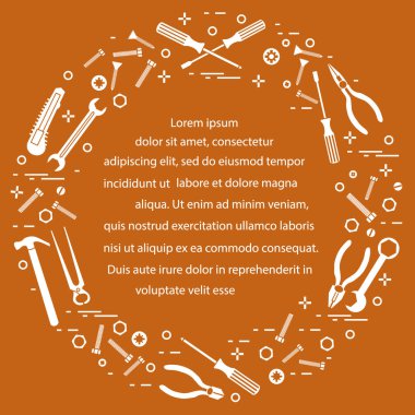 Yapı, inşaat ve ev onarım için çeşitli araçlar.