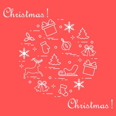 Yeni yıl ile Noel simgeleri Herkesdaire oluşturacak şekilde düzenlenmiştir. Kış elem