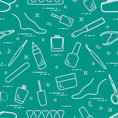 Manikür ve pedikür araçları ve ürünleri güzellik için desen bir