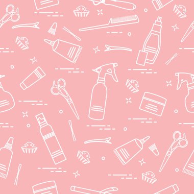 Profesyonel kuaför araçları ile Seamless modeli. Moda bir