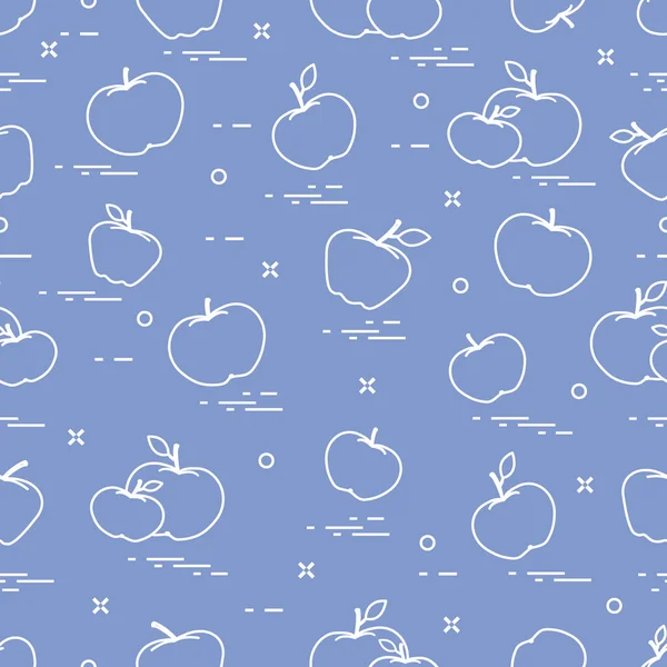 Apples juicy fruit. Seamless pattern. — Stock Vector