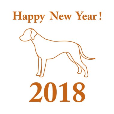 Dalmaçya siluet ve yazıt mutlu yeni yıl.