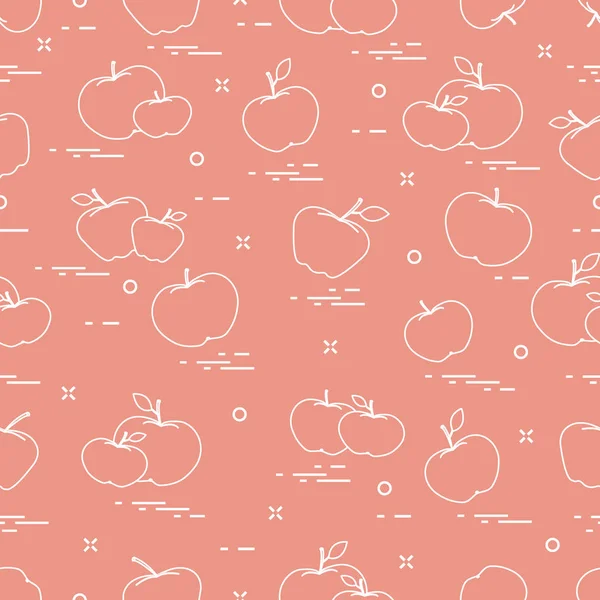 Яблоки сочные фрукты. Бесшовный рисунок . — стоковый вектор