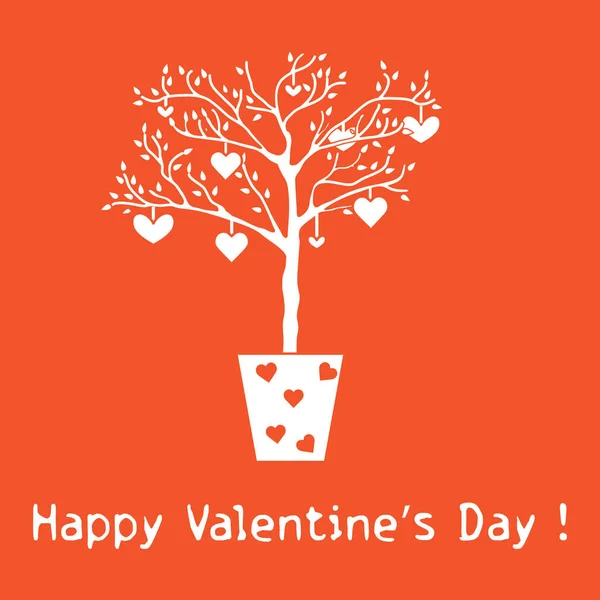 Дерево з серця. Вітальна листівка Валентина — стоковий вектор