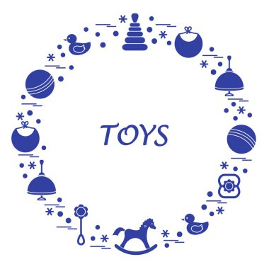 Vektör çizim çocuklar bir daire içinde düzenlenmiş elemanları: whirligi