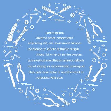 Yapı, inşaat ve ev onarım için çeşitli araçlar.