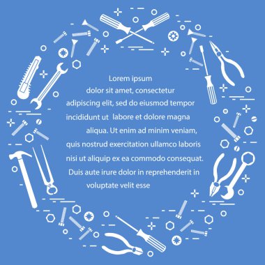 Yapı, inşaat ve ev onarım için çeşitli araçlar.