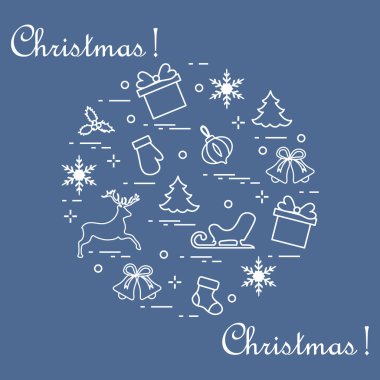 Yeni yıl ile Noel simgeleri Herkesdaire oluşturacak şekilde düzenlenmiştir. Kış elem