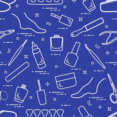 Manikür ve pedikür araçları ve ürünleri güzellik için desen bir