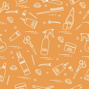 Profesyonel kuaför araçları ile Seamless modeli. Moda bir