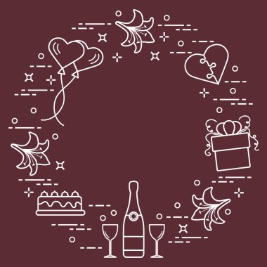 Sevgililer günü: hediye, Balonlar, pasta, kalp, lily